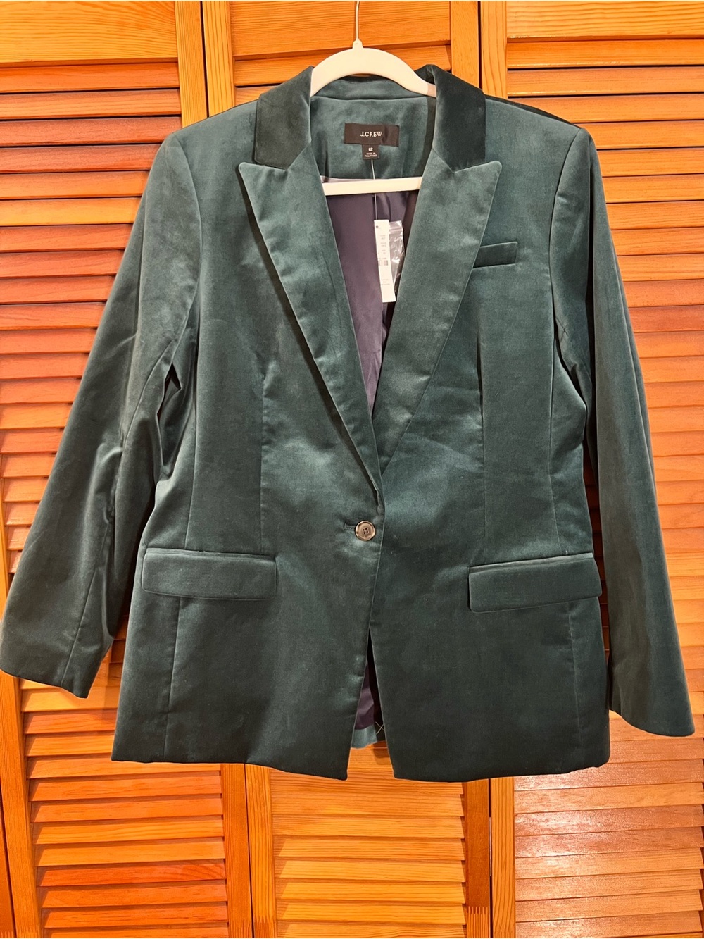 J. Crew Women's Velvet Blazer - Forest Green NWT
